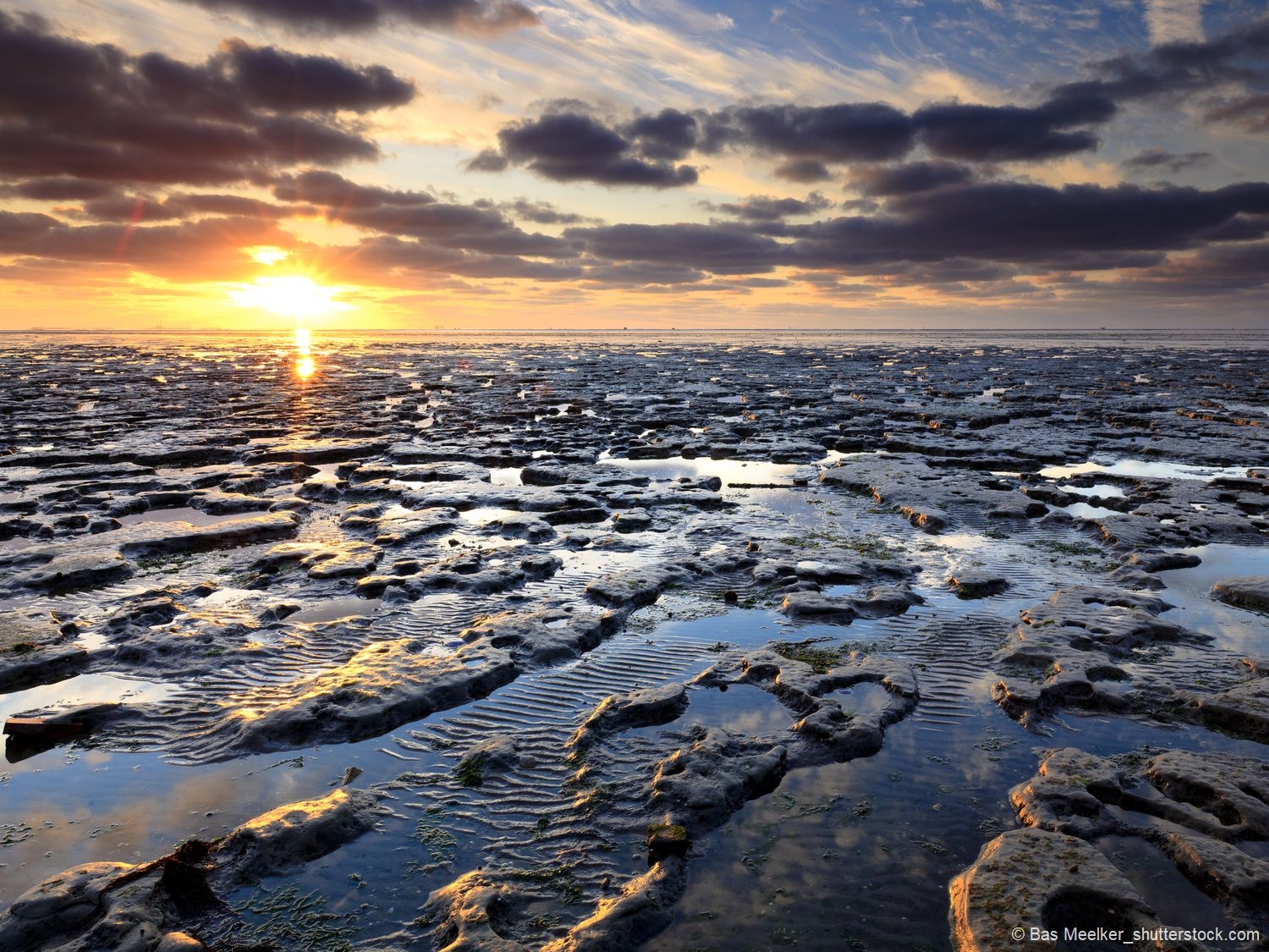 Sonnenuntergang Watt Friesland